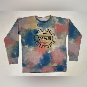 Vans Graphic Crewneck Sweatshirt Women Small Tie Dye Multicolor